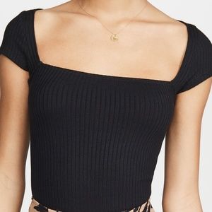 Reformation Bardot Top in Black M